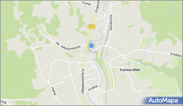 Krynica-Zdrój, Graniczna, mapa Krynica-Zdrój