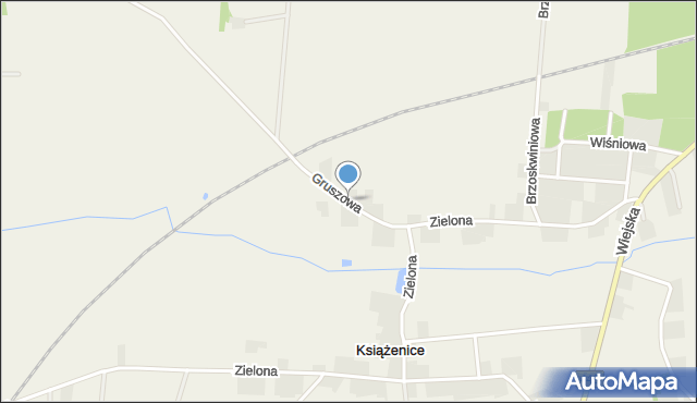 Książenice gmina Grabów nad Prosną, Gruszowa, mapa Książenice gmina Grabów nad Prosną