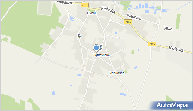 Kurzelów, Grunwaldzka, mapa Kurzelów