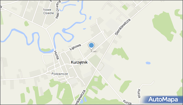 Kurzętnik, Grunwaldzka, mapa Kurzętnik