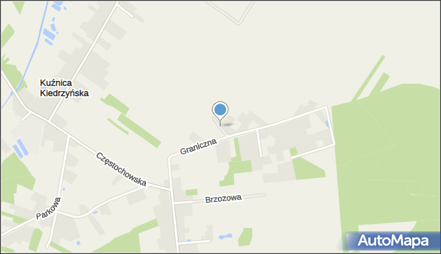 Kuźnica Kiedrzyńska, Graniczna, mapa Kuźnica Kiedrzyńska