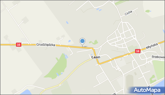 Łasin, Grudziądzka, mapa Łasin