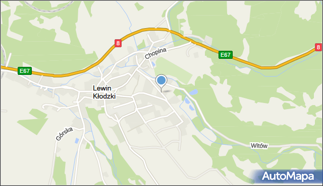 Lewin Kłodzki, Graniczna, mapa Lewin Kłodzki