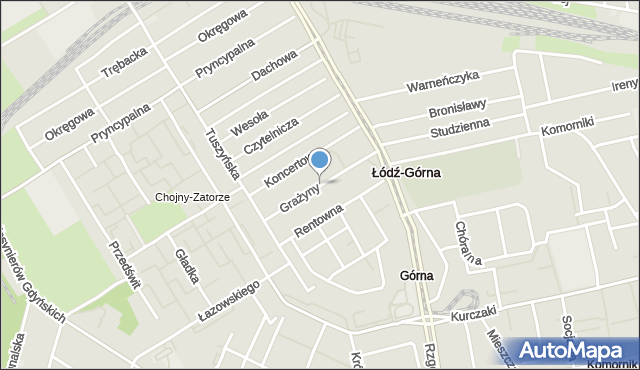 Łódź, Grażyny, mapa Łodzi
