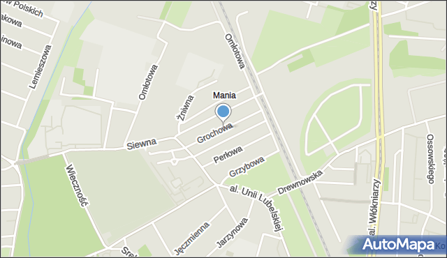 Łódź, Grochowa, mapa Łodzi