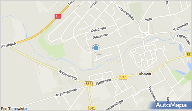 Lubawa, Grzymowicza Bronisława, mapa Lubawa