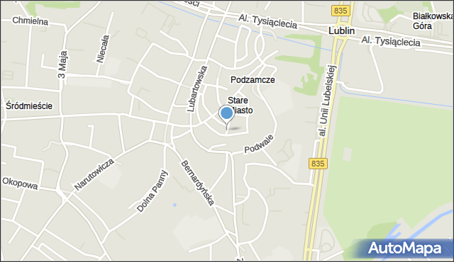 Lublin, Gruella Teodora, mapa Lublina