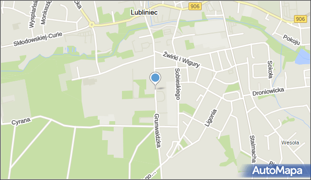 Lubliniec, Grunwaldzka, mapa Lubliniec