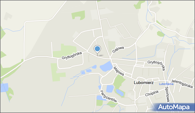 Lubomierz powiat lwówecki, Gryfiogórska, mapa Lubomierz powiat lwówecki