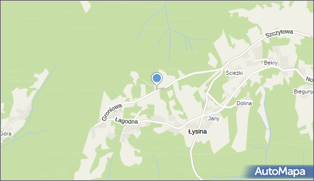 Łysina, Groniowa, mapa Łysina