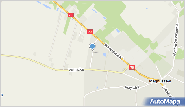 Magnuszew, Grzybowska, mapa Magnuszew