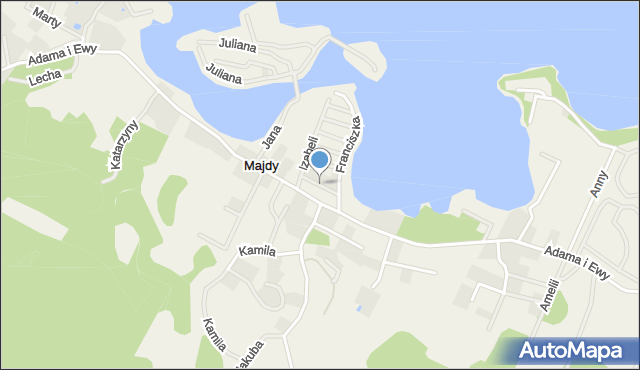 Majdy gmina Stawiguda, Grażyny, mapa Majdy gmina Stawiguda