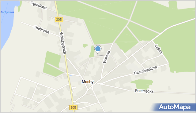 Mochy, Grzybowa, mapa Mochy