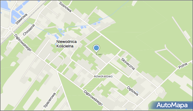 Niewodnica Kościelna, Grzybowa, mapa Niewodnica Kościelna