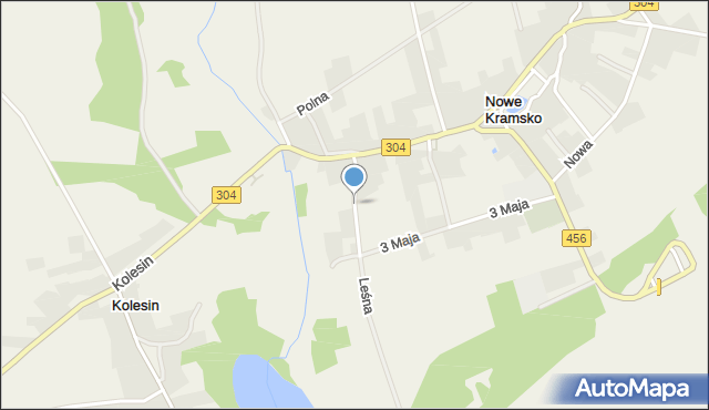 Nowe Kramsko, Gromadzka, mapa Nowe Kramsko