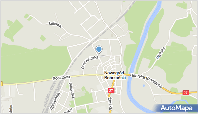 Nowogród Bobrzański, Grunwaldzka, mapa Nowogród Bobrzański
