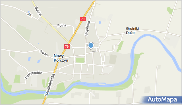 Nowy Korczyn, Grotnicka Dolna, mapa Nowy Korczyn