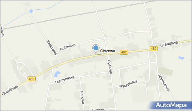 Olszowa gmina Kępno, Granitowa, mapa Olszowa gmina Kępno