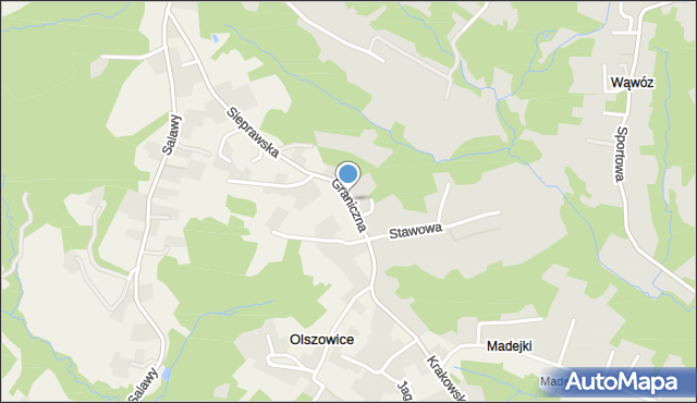 Olszowice, Graniczna, mapa Olszowice