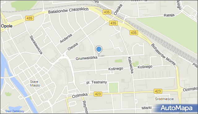 Opole, Grunwaldzka, mapa Opola