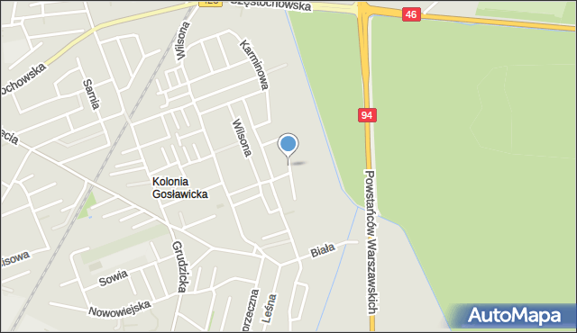 Opole, Granatowa, mapa Opola