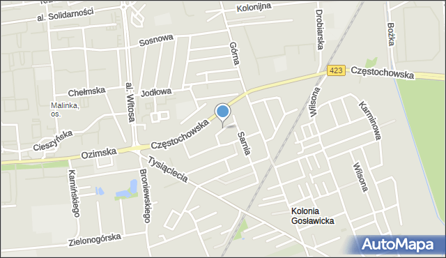 Opole, Grzybowa, mapa Opola