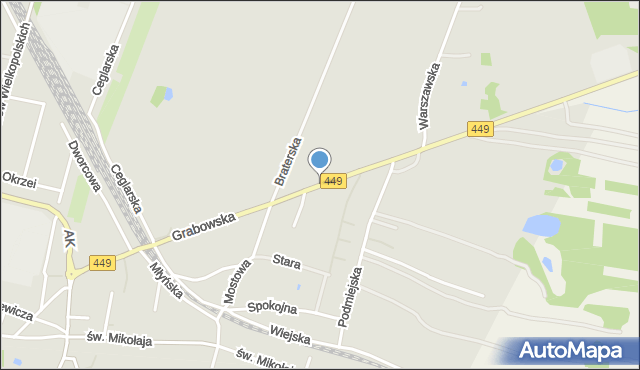 Ostrzeszów, Grabowska, mapa Ostrzeszów