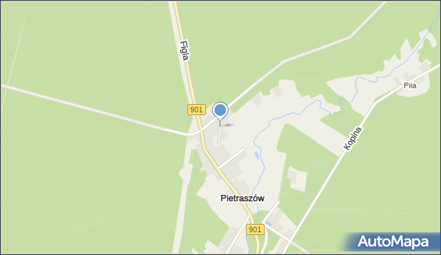 Pietraszów, Gromadzka, mapa Pietraszów