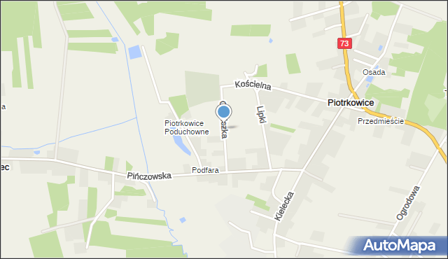 Piotrkowice gmina Chmielnik, Graniczka, mapa Piotrkowice gmina Chmielnik