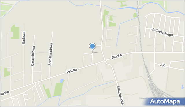 Płońsk, Gruszowa, mapa Płońsk