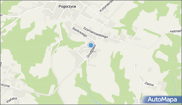 Pogorzyce, Grodzisko, mapa Pogorzyce