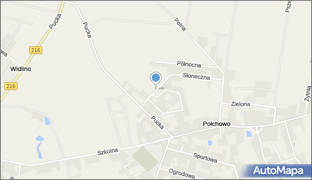 Połchowo gmina Puck, Graniczna, mapa Połchowo gmina Puck