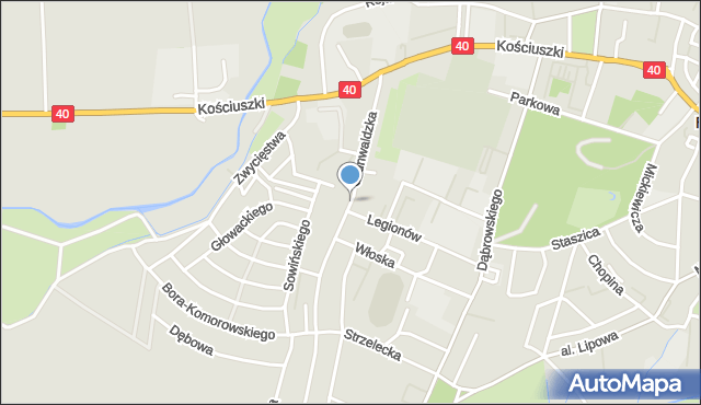 Prudnik, Grunwaldzka, mapa Prudnik