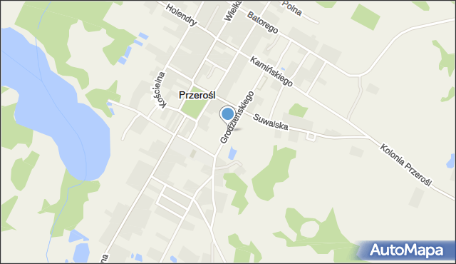 Przerośl, Grodzieńskiego Jerzego, mapa Przerośl