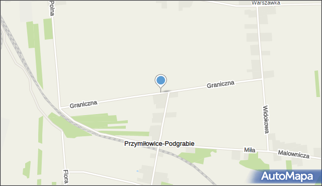 Przymiłowice, Graniczna, mapa Przymiłowice