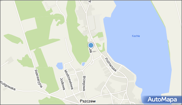 Pszczew, Grobla, mapa Pszczew