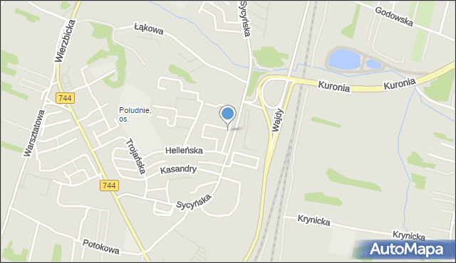 Radom, Gródecka, mapa Radomia