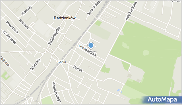 Radzionków, Grunwaldzka, mapa Radzionków