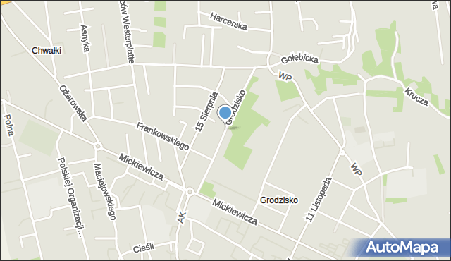 Sandomierz, Grodzisko, mapa Sandomierza