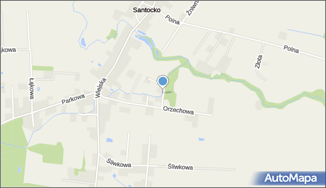 Santocko, Gruszowa, mapa Santocko