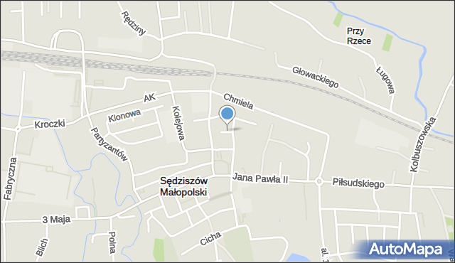 Sędziszów Małopolski, Granickiego Jana, ks., mapa Sędziszów Małopolski