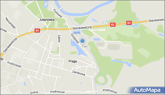 Sieradz, Grodzka, mapa Sieradz