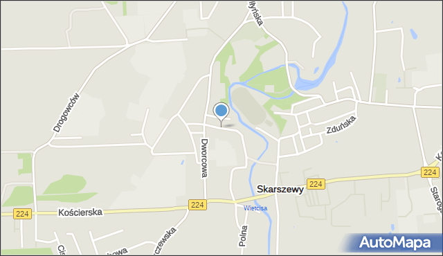 Skarszewy powiat starogardzki, Grobla Adama Mickiewicza, mapa Skarszewy powiat starogardzki