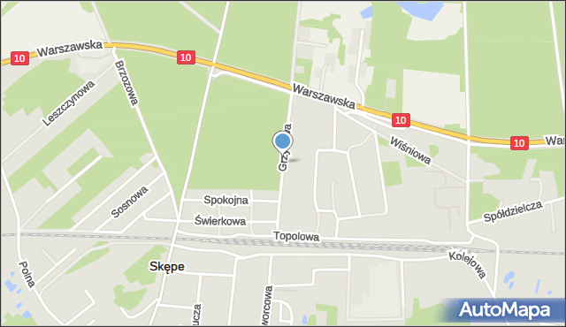 Skępe, Grzybowa, mapa Skępe