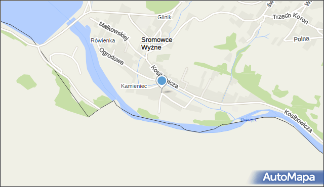 Sromowce Wyżne, Graniczna, mapa Sromowce Wyżne