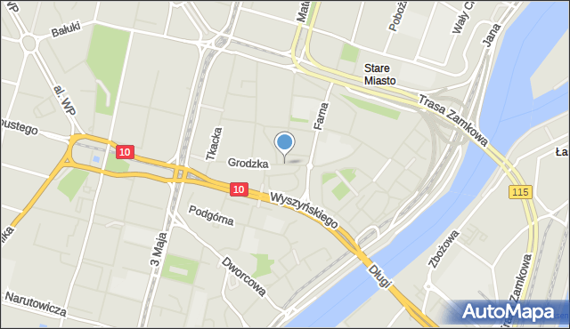 Szczecin, Grodzka, mapa Szczecina