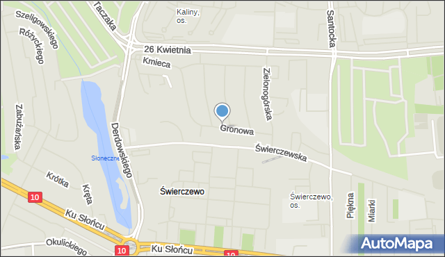 Szczecin, Gronowa, mapa Szczecina