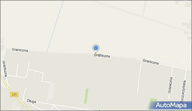 Szczuczyn gmina Szamotuły, Graniczna, mapa Szczuczyn gmina Szamotuły