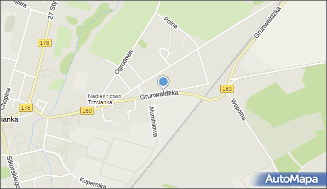 Trzcianka powiat czarnkowsko-trzcianecki, Grunwaldzka, mapa Trzcianka powiat czarnkowsko-trzcianecki