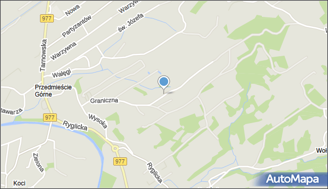 Tuchów, Graniczna, mapa Tuchów